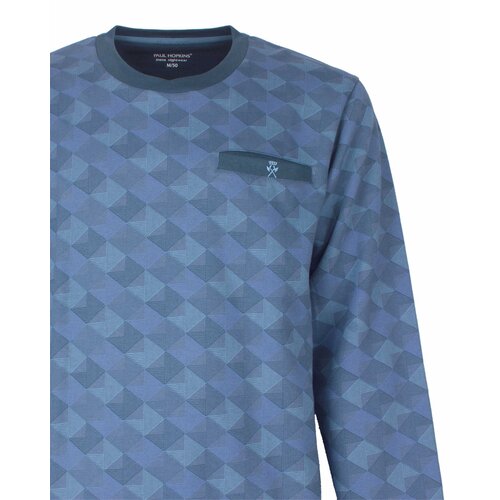 Paul Hopkins PHPYH26009A Paul Hopkins Heren Katoen-Fleece Pyjama Blauw.