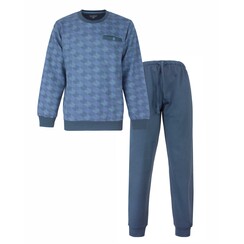 PHPYH26009A Paul Hopkins Heren Katoen-Fleece Pyjama Blauw.