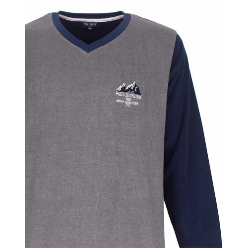 Paul Hopkins PHPYH26007A Paul Hopkins Heren Badstof Pyjama Grijs.
