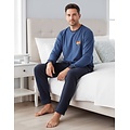 Paul Hopkins PHPYH26006A Paul Hopkins Heren Badstof Pyjama Blauw.