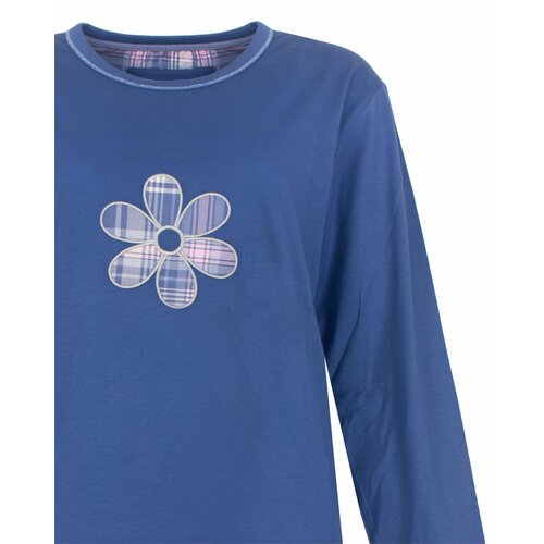 Irresistible IRPYD26003A Irresistible Dames Pyjama Blauw met Flanel broek.