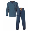M.E.Q. MEPYH26005A MEQ Heren Pyjama Ronde Hals Petrol Blauw.