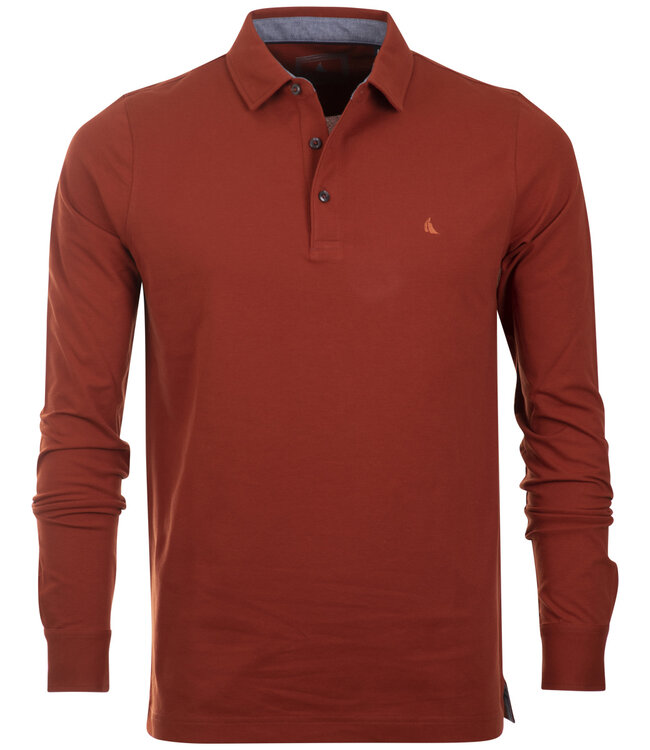 Herenpolo met lange mouwen brique 4