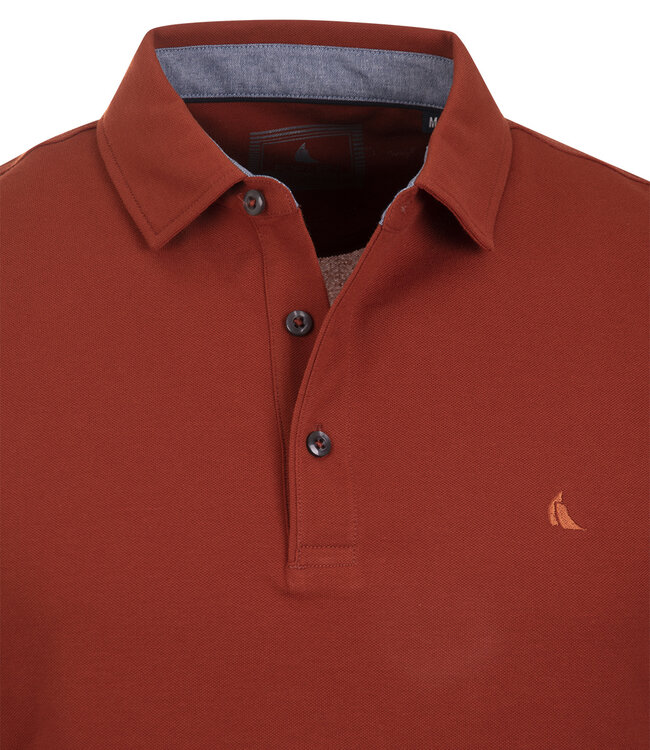 Herenpolo met lange mouwen brique 3