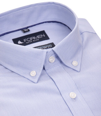 FORMEN Essential lichtblauw pinstripe hemd