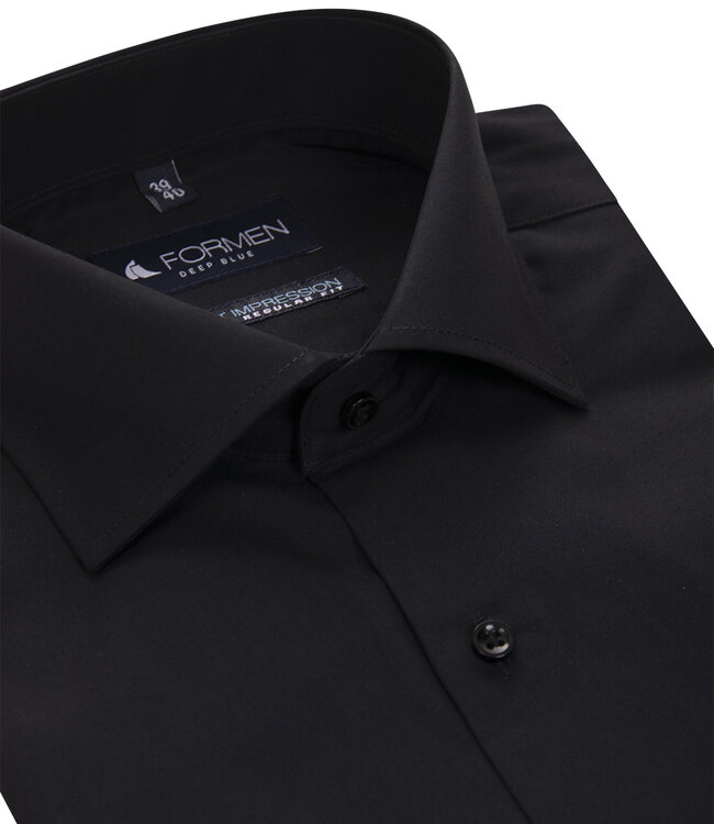 Essential zwart hemd poplin katoen 5