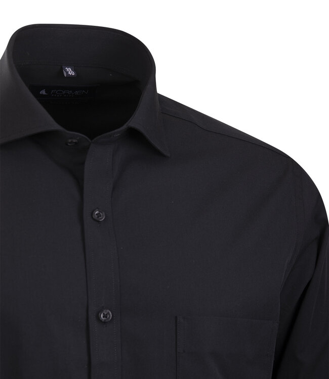 Essential zwart hemd poplin katoen 4