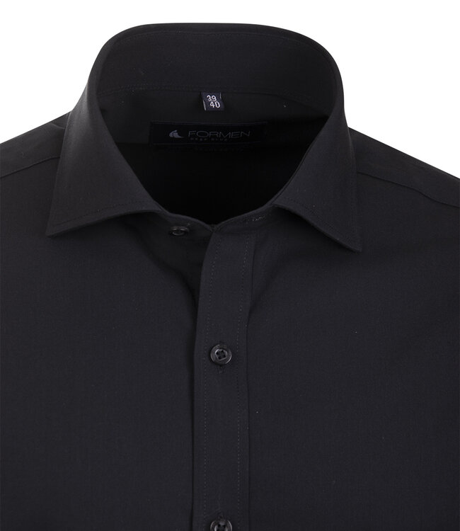 Essential zwart hemd poplin katoen 3