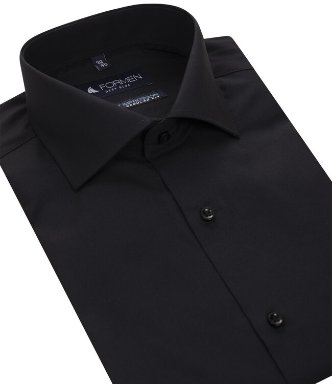 Essential zwart hemd poplin katoen 6