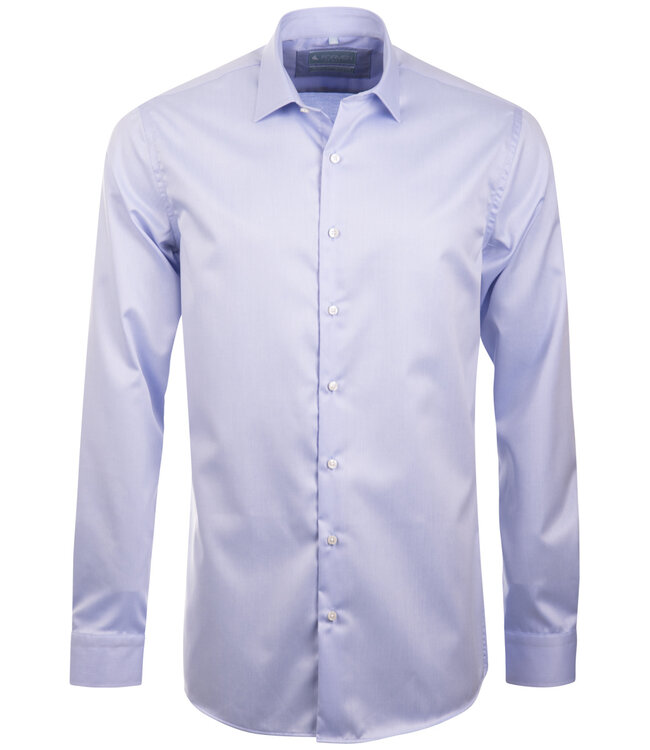 Lugano premium 2ply hemd blauw - slim fit 1