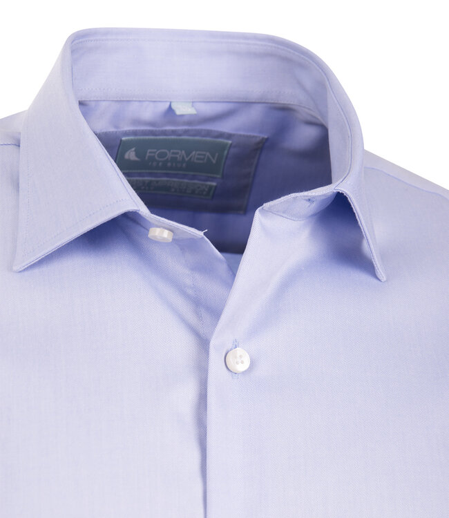 Lugano premium 2ply hemd blauw - slim fit 3