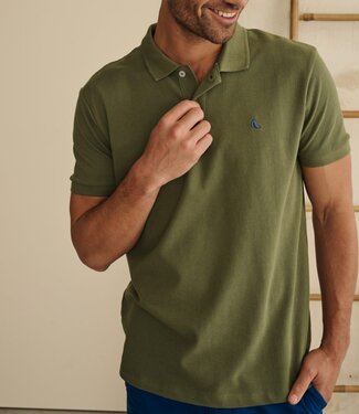 FORMEN polo cotton pique forest green