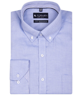 FORMEN Oxford shirt effen blauw