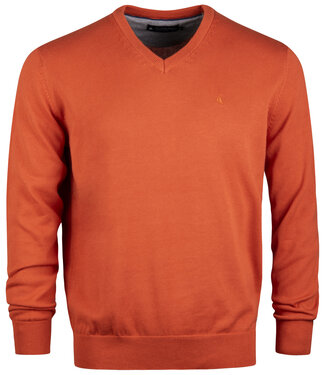 FORMEN pull v-neck cotton oranje