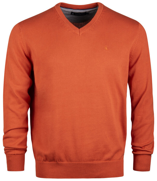 pull v-neck cotton oranje