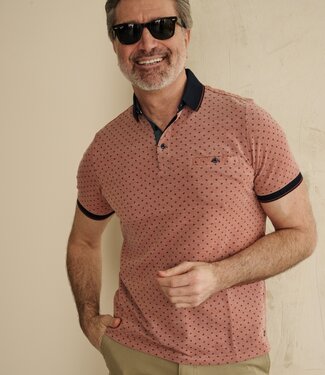 FORMEN polo piqué print rood