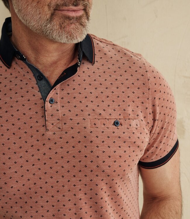 polo piqué print rood 1