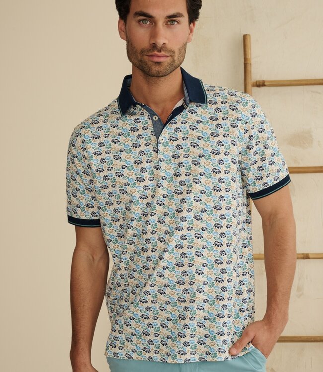 polo pique floral green 1