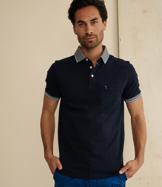 FORMEN polo Oxford piqué marine