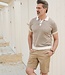 knitted polo pinstripe beige
