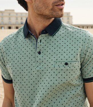 FORMEN polo pique print groen