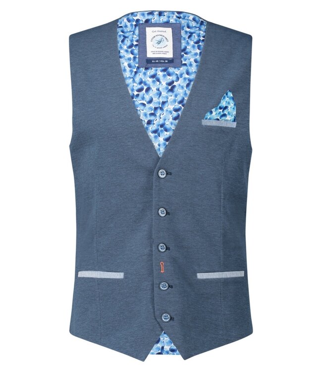 waistcoat pique denim blue