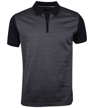 FORMEN polo met rits donkerblauw