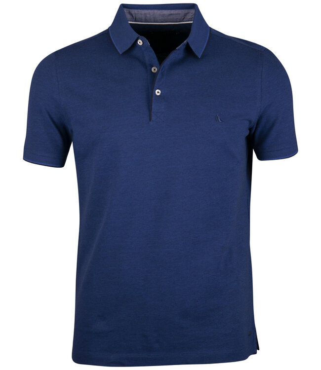 polo Oxford piqué marineblauw 1