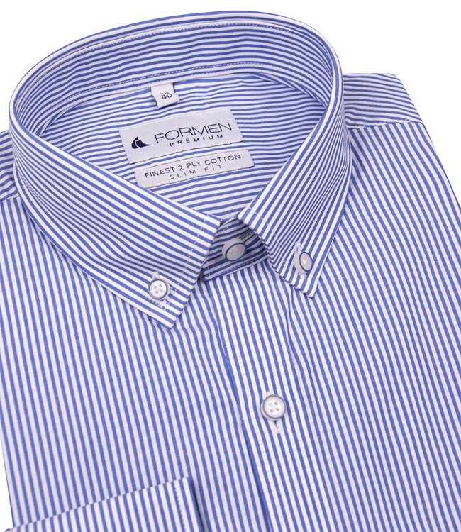 PREMIUM stripe slim hemd poplin 2