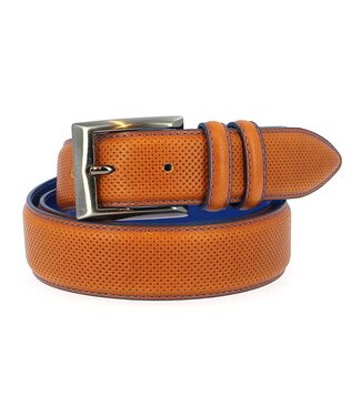 FORMEN Herenriem leder cognac met stiksel