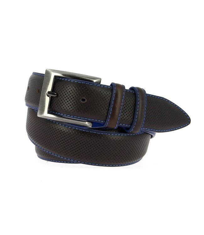 Herenriem leder bruin met stiksel 1