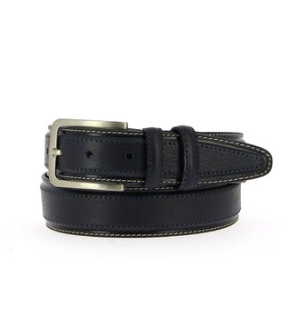FORMEN Herenriem leder donkerblauw met stiksel