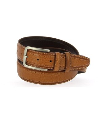 FORMEN Herenriem leder camel met stiksel