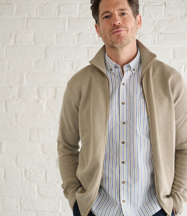 Beige vest met structuur 3