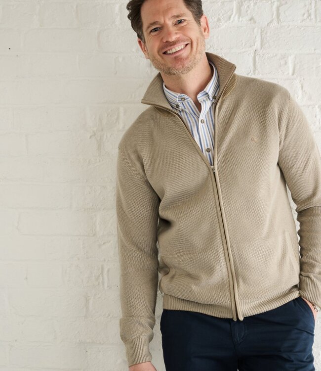 Beige vest met structuur 2