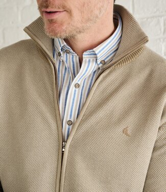 FORMEN Beige vest met structuur