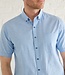 FORMEN Effen blauw linnenmix hemd
