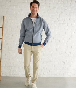 FORMEN vest met rits structure jeans