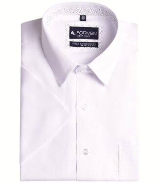 FORMEN Essential effen wit hemd - korte mouw