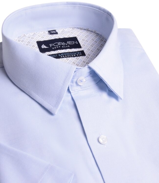 Essential effen lichtblauw hemd - korte mouw 2