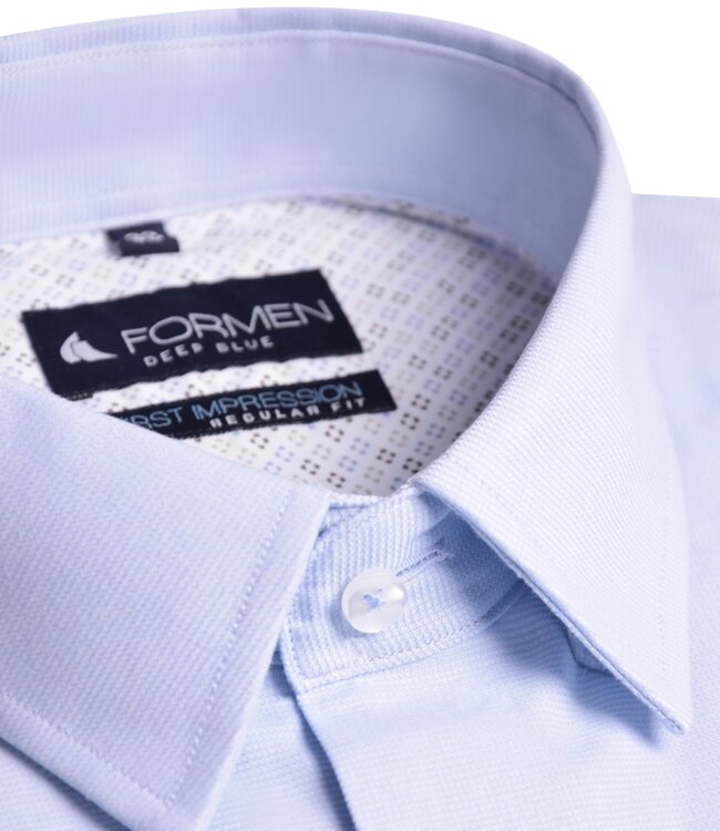 Essential effen lichtblauw hemd - korte mouw 3