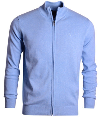 FORMEN vest met rits lichtblauw