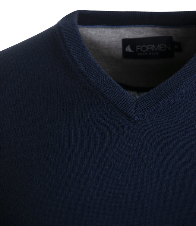 V-hals herentrui katoen navy 3