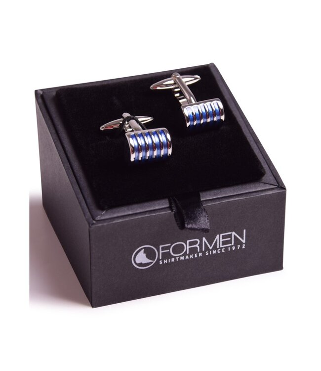 Manchetknopen blauw streep 1