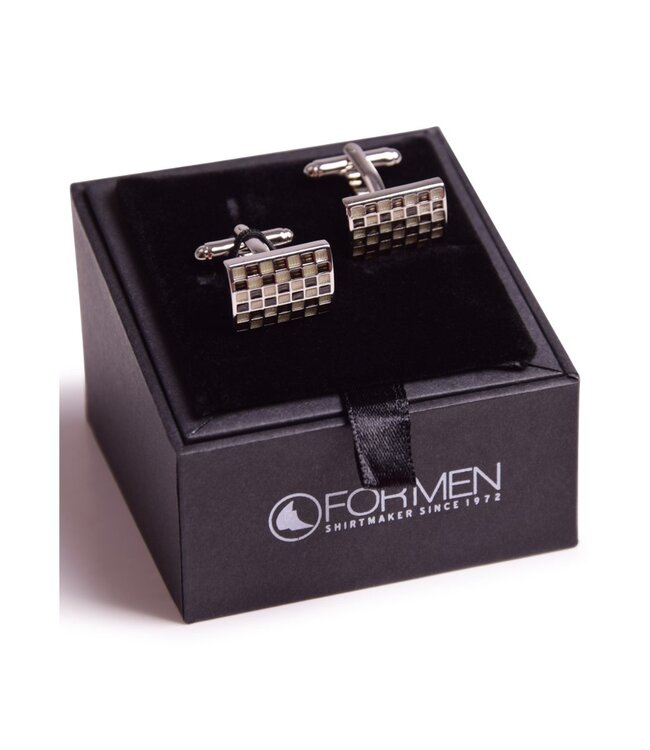 Manchetknopen rechthoek zwart 1
