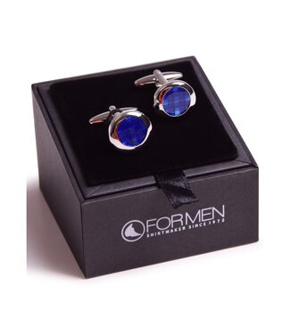 FORMEN Manchetknopen rond blauw