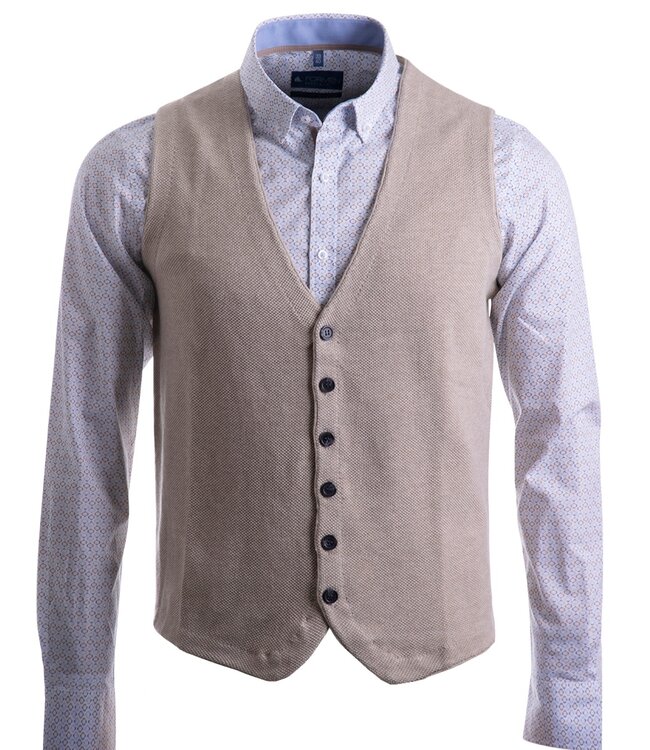 Débardeur met knopen beige 1