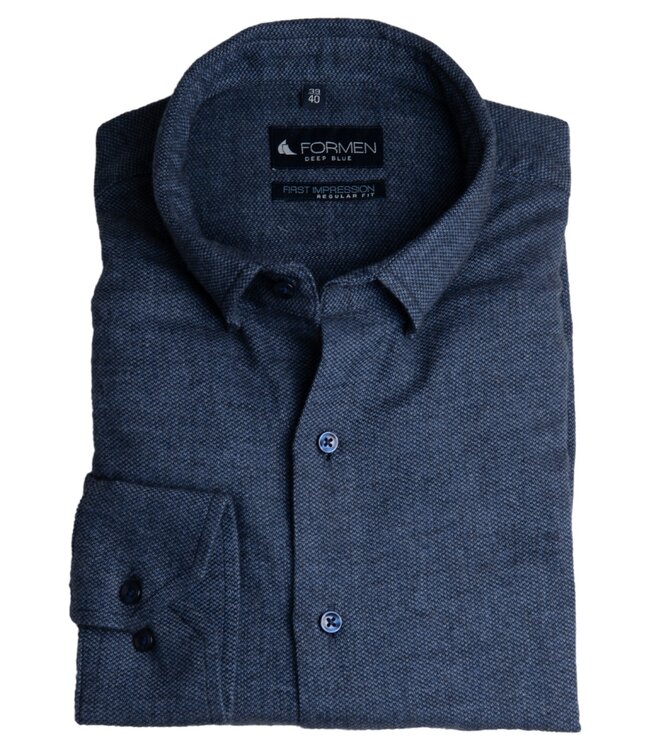 Jeansblauw knitted hemd 3