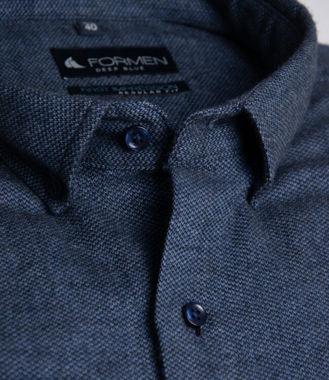 Jeansblauw knitted hemd 1