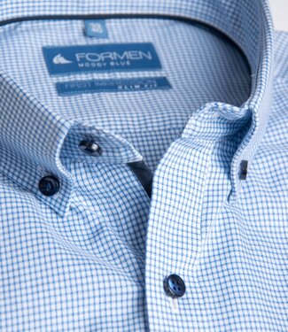 FORMEN Slim fit hemd met microruit